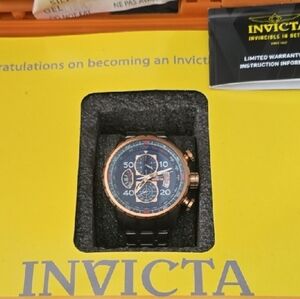 Invicta Smartwatch with Black Band and Gold Accents